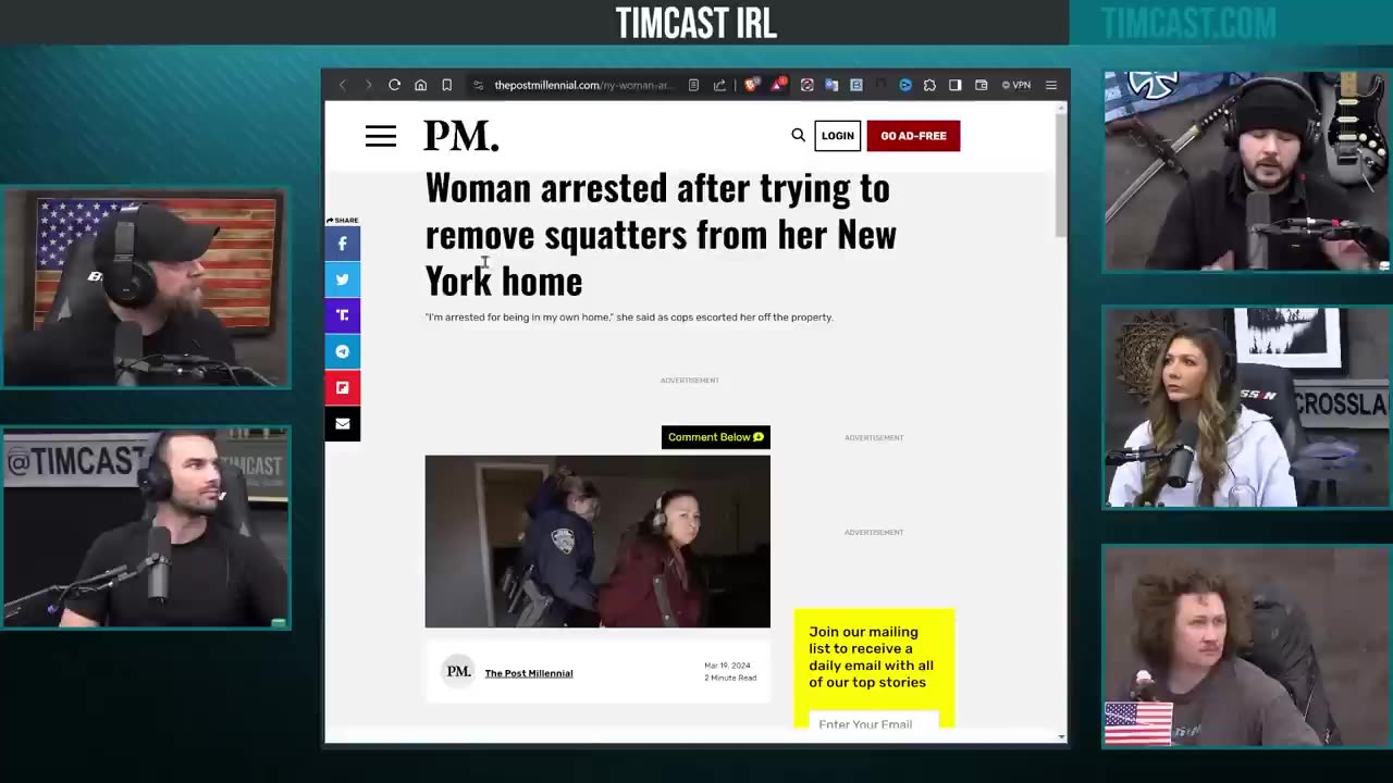 Woman ARRESTED For Trying To Evict Squatters, Cops DEFEND The Squatters Instead 3-23-24 Timcast IRL