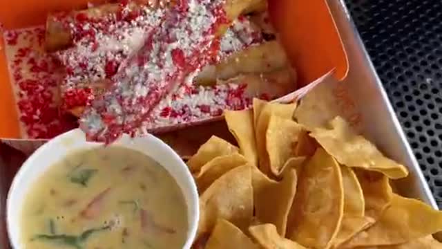 Have you tried Taquitos with queso and hot Cheetos Find this at Roll Em Up in Chino Hills