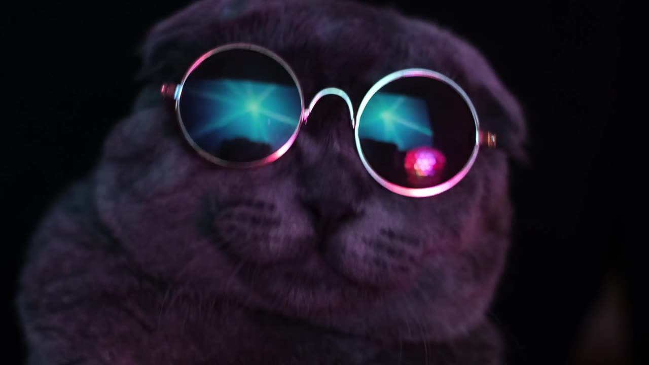 Cat Dancing Wearing Sunglass