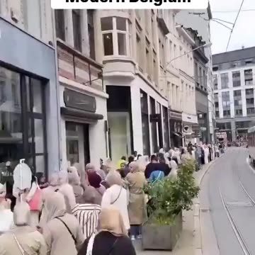 #People waiting in line to receive unemployment benefits in Antwerp, Belgium. What did you see?!