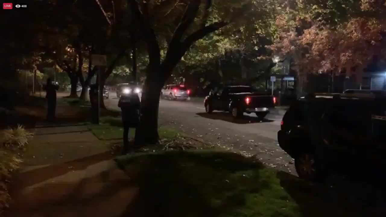 Vancouver. Antifa stop a truck. Shots fired.
