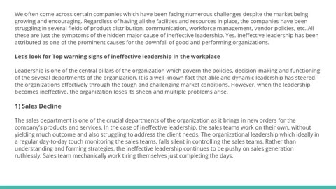 Alert! Top warning signs of ineffective leadership in the workplace