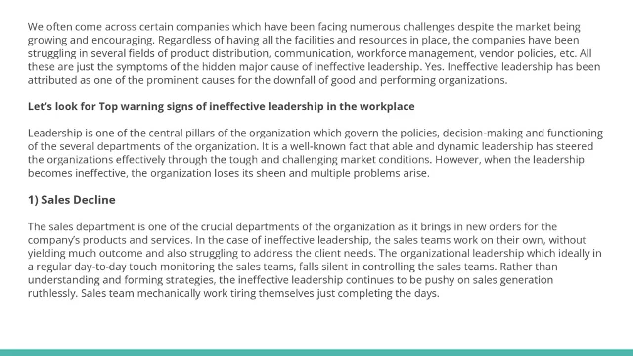 Alert! Top warning signs of ineffective leadership in the workplace