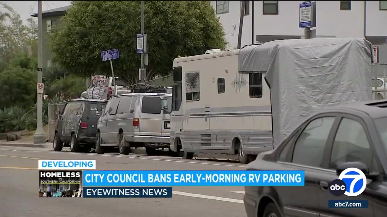 RV parking will now be banned on some streets in Los Angeles.