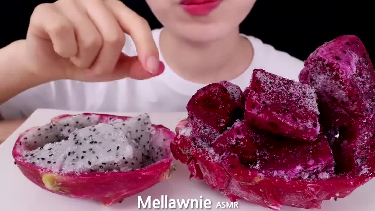 ASMR MUKBANG｜FROZEN DRAGON FRUITS