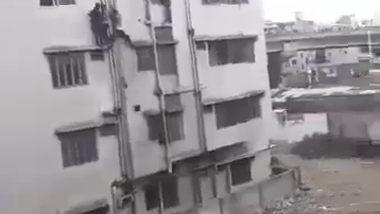 People jumping from roof