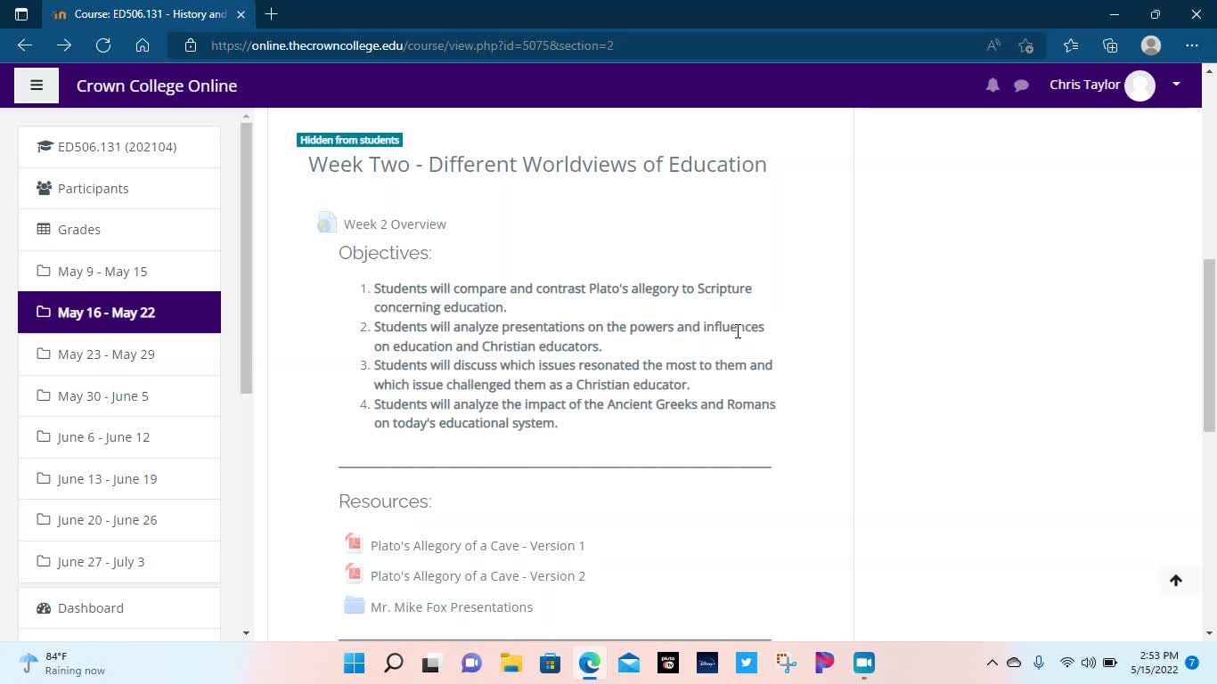 ED506 Week 2 Overview