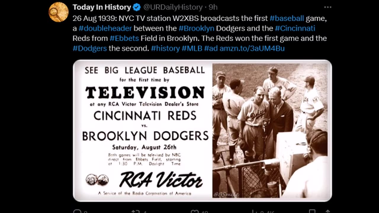 Today In History - Dodgers vs Reds