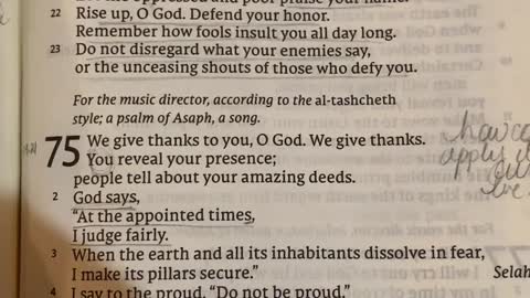 Thoughts on Psalm 75