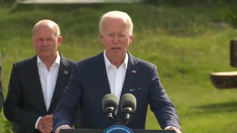 BIDEN, mumbling: "The United States, together with the G-7 partners and the World Bank..."