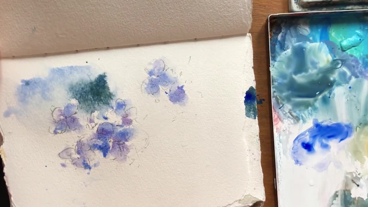 Step 3: The Complete Demonstration Flow of a Cluster of Blue Flowers