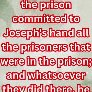 "Joseph's Leadership in Adversity: Favored in Prison" Genesis 39:22.#shorts #youtubeshorts #ytshorts