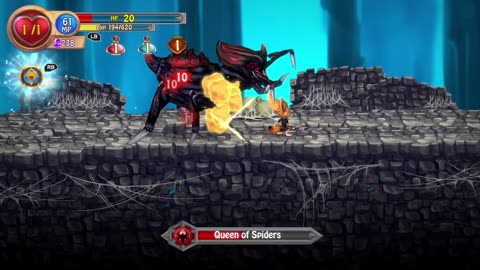 Fin and the Ancient Mystery - Queen of Spiders boss battle