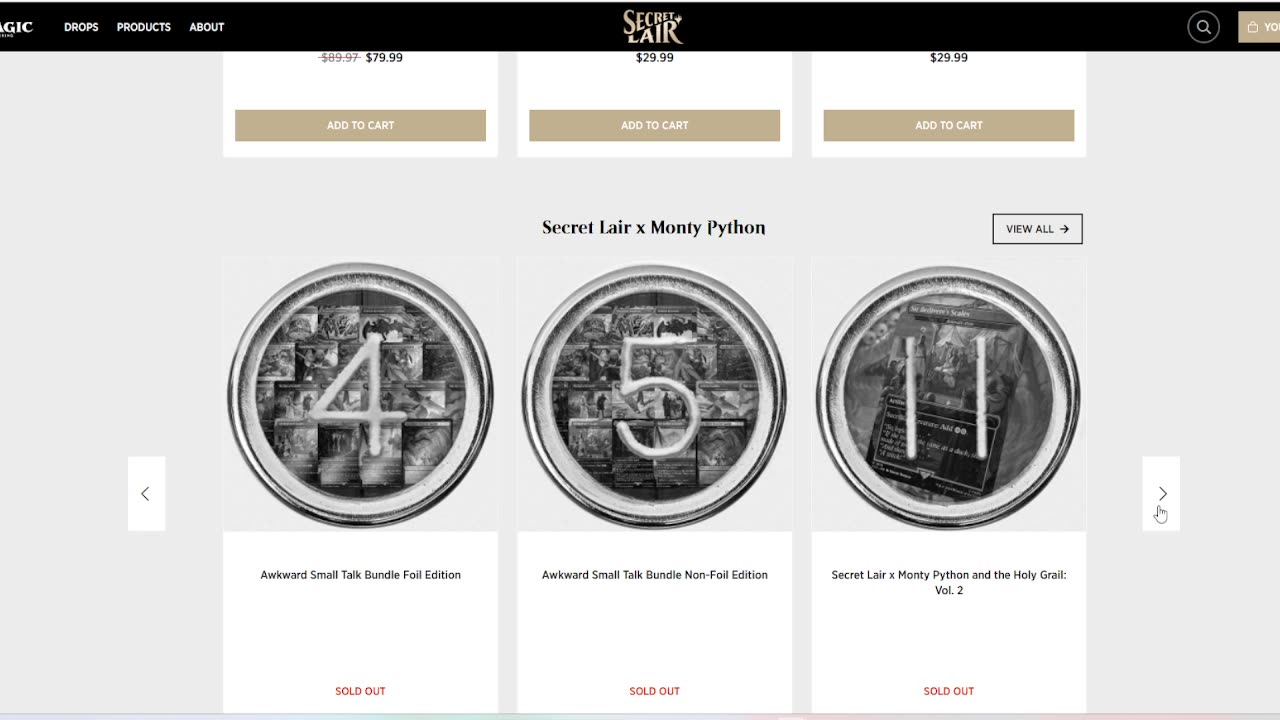 New secret lair Monty Python sale out in record time??