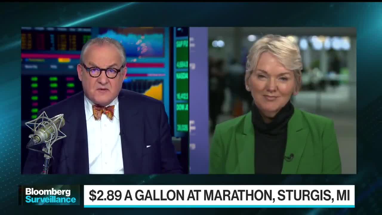 Energy Secretary Granholm laughs when asked about Biden's plans to bring gas prices down.