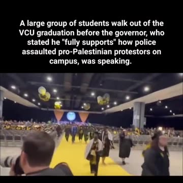 STUDENTS WALKOUT AT VCU GRADUATION BEFORE GOVERNOR PIG SPEECH
