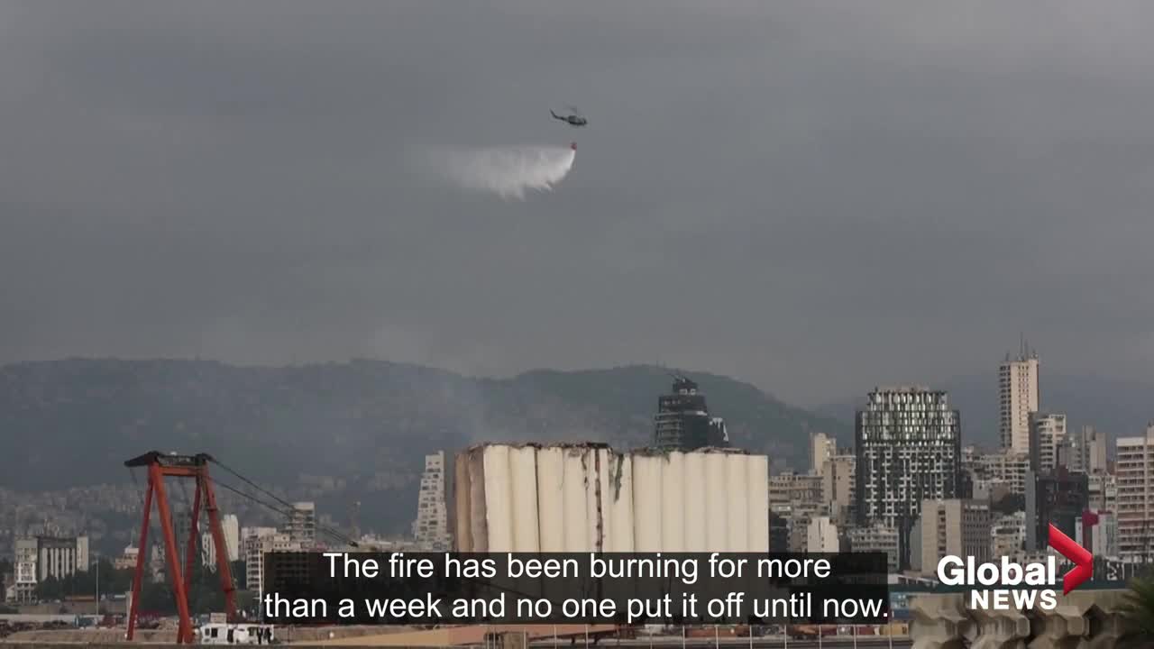 Portion of grain silos collapse at Beirut port ahead of 2nd anniversary of explosion