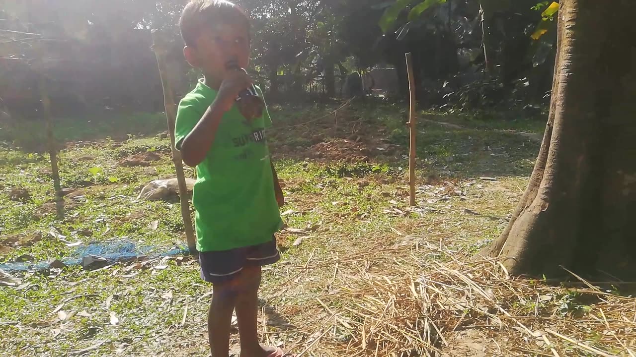 Cute baby drinking