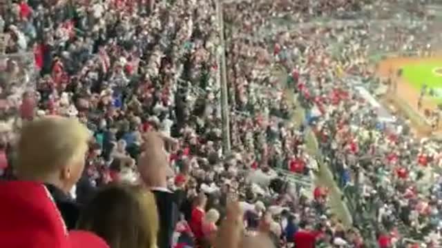 President Trump joins Braves fans in 'tomahawk chop' during World Series Game 4