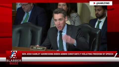 Sen Josh Hawley Addressing Biden Admin Constantly Violating Freedom Of Speech