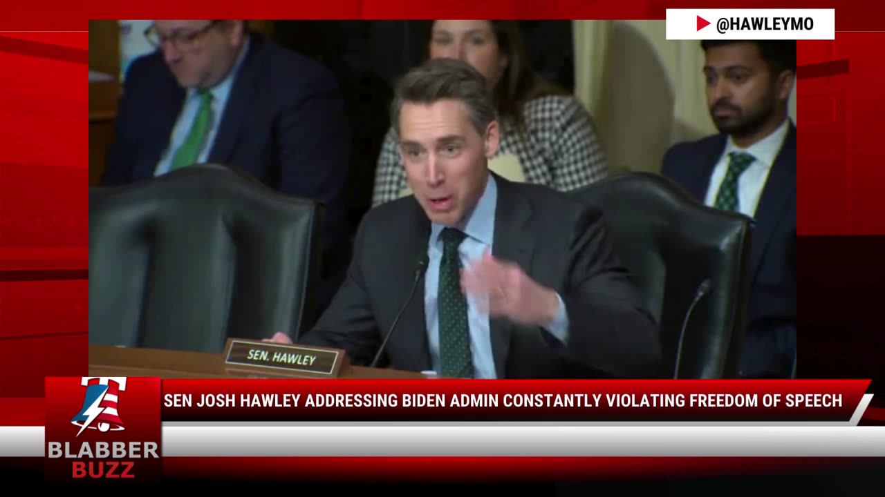 Sen Josh Hawley Addressing Biden Admin Constantly Violating Freedom Of Speech