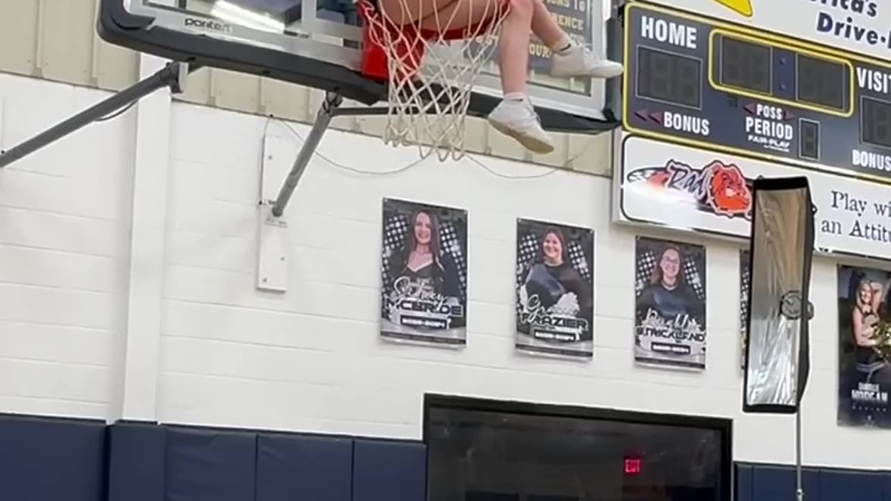 hat’s one way to get on the rim! Southside ,cheer, photoshoot .