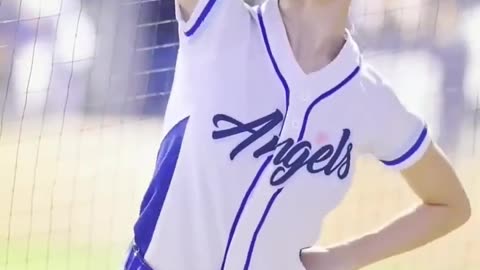 Girl Baseball Cheerleader for the Angels #Angels