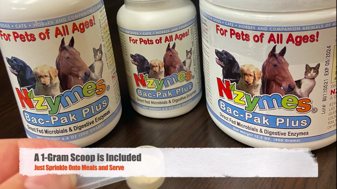 Nzymes Bac-Pak Plus Probiotics & Digestive Enzymes for Pets