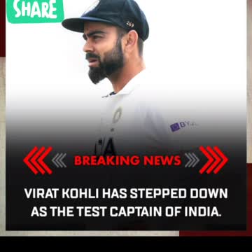 Virat Kohli steps down as India's Test captain after 7 years in role