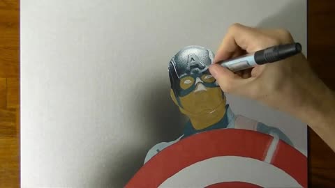 Draw The Color Of Captain America's Helmet