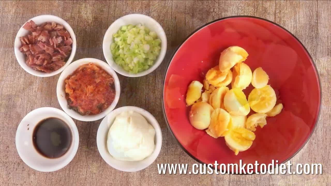 Keto Bacon and Kimchi Deviled Eggs Video