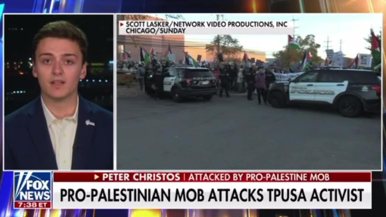 Peter Christos attacked by Pro Palestinian mob