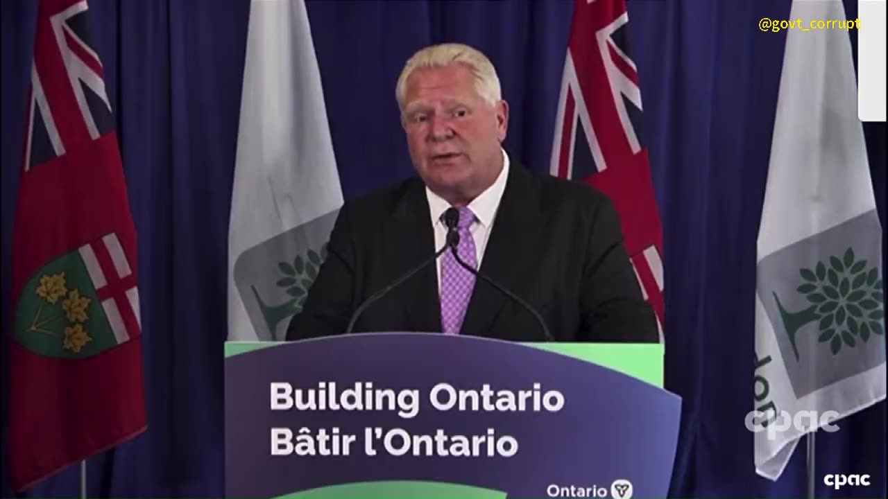 Doug Ford delivers a speech highlighting WEF and UN-2030 SDGs talking points