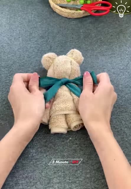 A lovely teddy bear made with towel and love