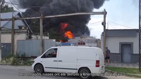Russian warehouses were destroyed in Kherson near the railway station
