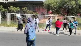 Cape Lives Matter protesters outside Mitchells Plain court