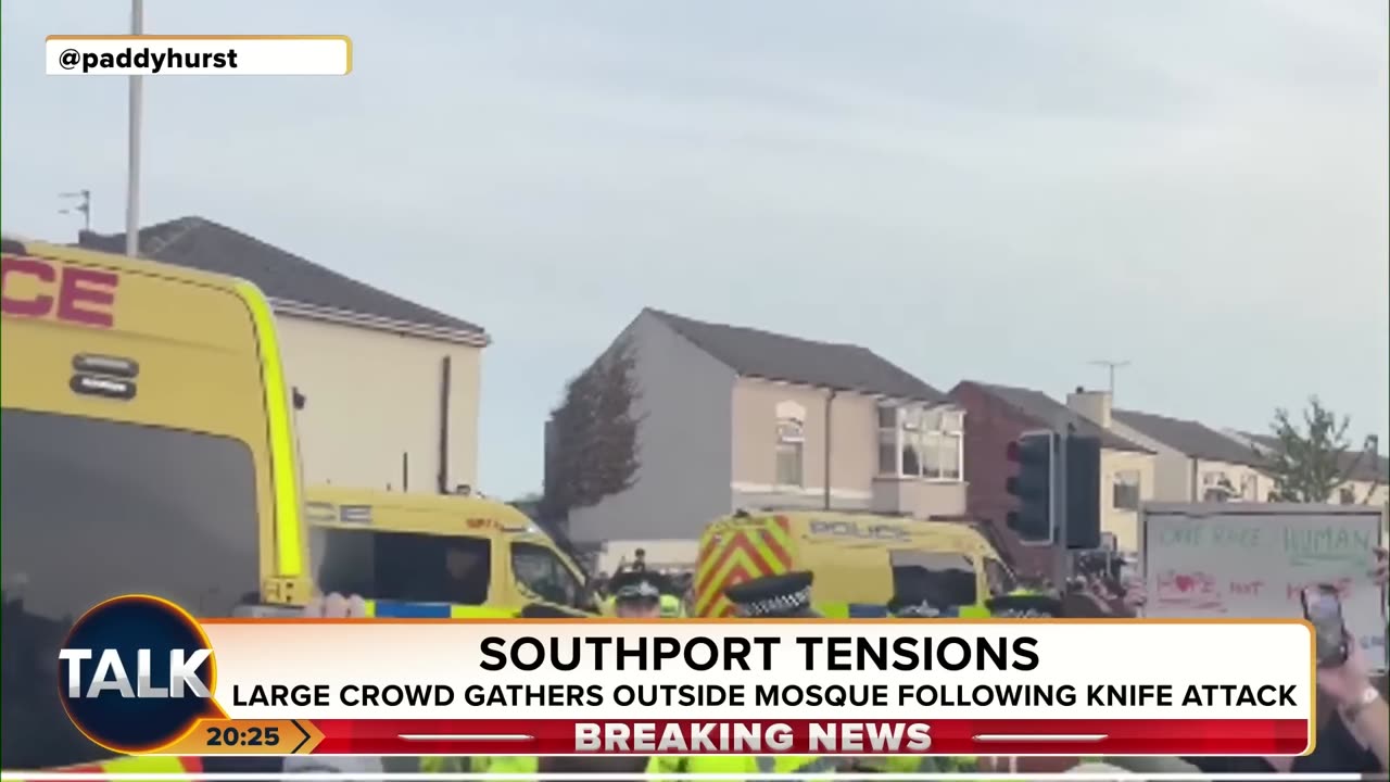 Southport Knife Attack: Riot Police Deployed As Large Crowd Gathers Outside Mosque