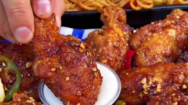 Flavorful Chicken wings with ranch. Who want some