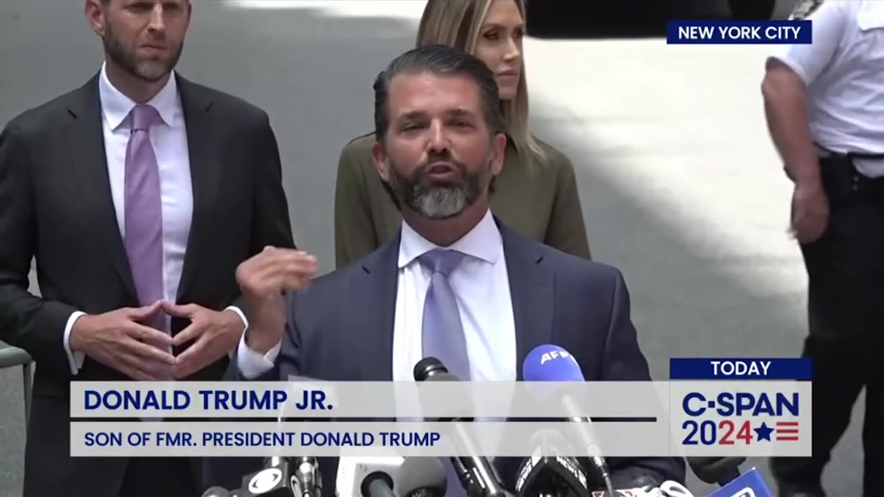 President Trump's Family Members Speak Outside New York Courthouse