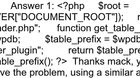 get table prefix