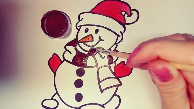 How to draw a snowman easy step by step