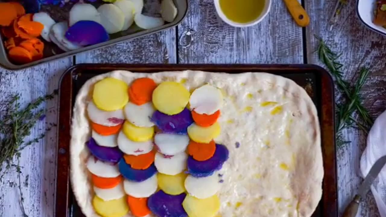 Vegetables with seasonings and oven-baked pasta!