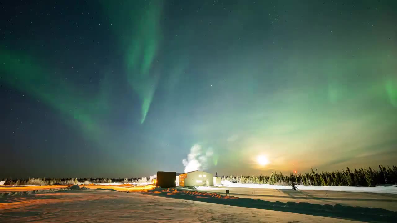 Arctic Auroras - 8K Ultra HD Northern Lights Timelapse Compilation from Fort Yukon, Alaska