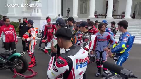 The rider parade through jakarta