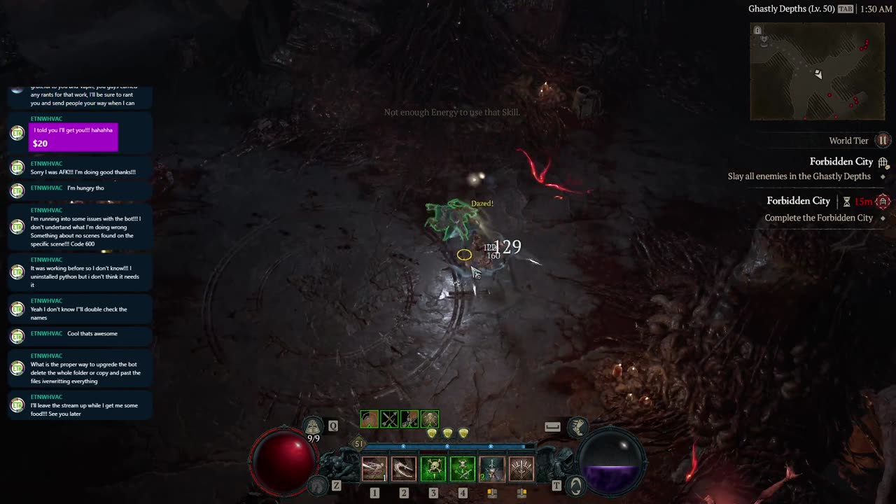 Playing Diablo 4 while testing RUM Live Alerts.