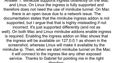 ingress with minikube working differently on Mac vs Ubuntu When to set etchosts to 127001 vs quotmi