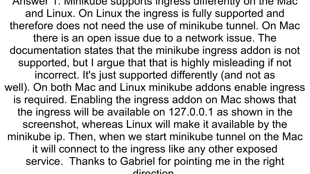 ingress with minikube working differently on Mac vs Ubuntu When to set etchosts to 127001 vs quotmi