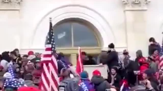 Patriots call for Antifa to stop smashing the windows at the Capitol building!