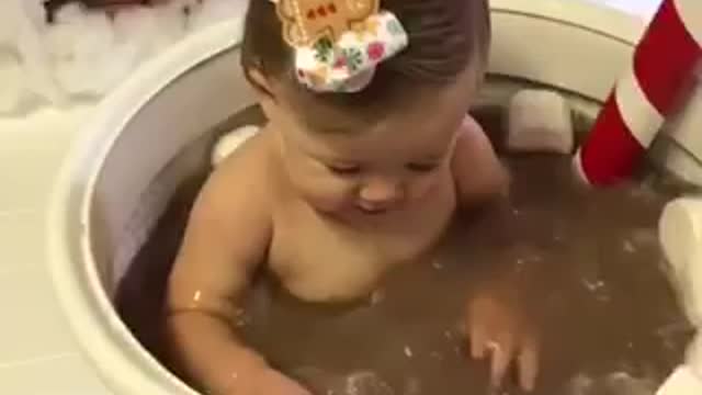 My baby girls Hot chocolate Bath!