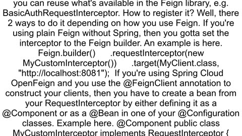 How to add a request interceptor to a feign client